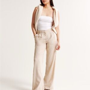 Abercrombie curve love linen trousers